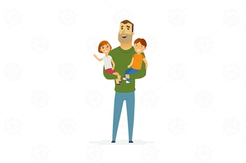 Family - modern flat illustration composition