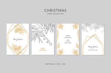 Christmas Greeting Card Vector Set