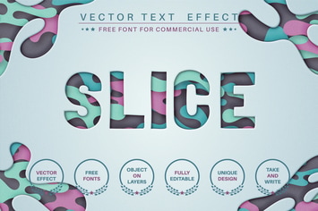 Slice paper - editable text effect,  font style. 