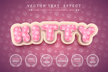 3D cat - editable text effect, font style