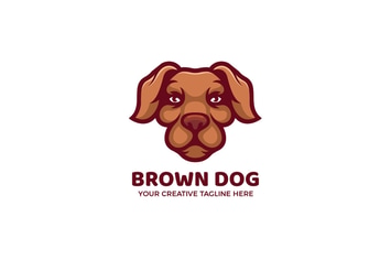 The Brown Dog Cartoon Mascot Logo Template