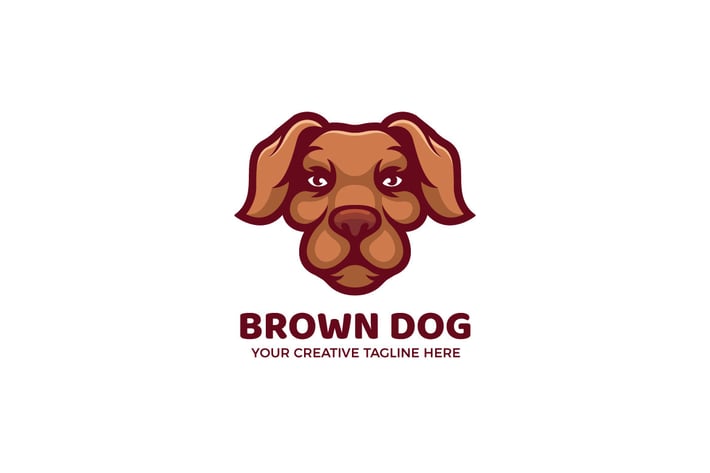 The Brown Dog Cartoon Mascot Logo Template