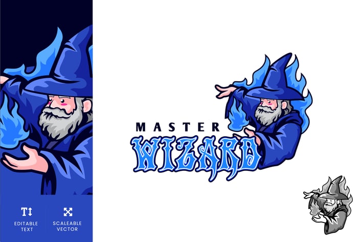 Master Wizard Education Logo Illustration Vector