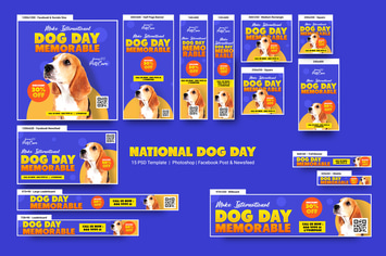 National Dog Day and Pet Care Banners Ad