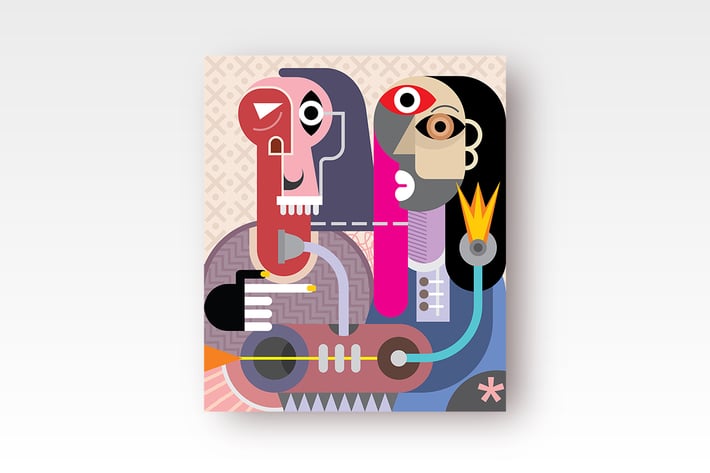 The Husband with his Wife fine art vector artwork