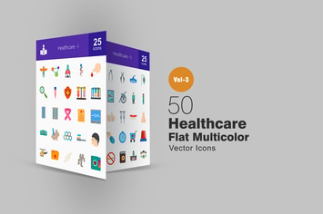 50 Healthcare Flat Multicolor Icons