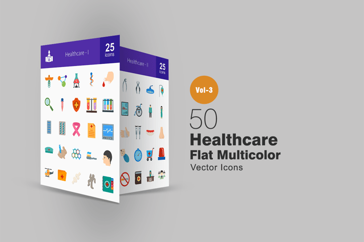 50 Healthcare Flat Multicolor Icons