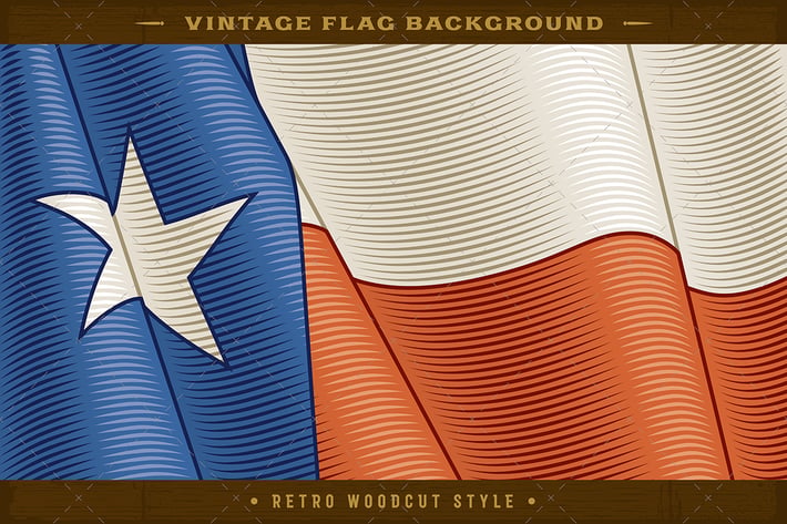 Vintage Flag Of Texas. Close-up Background
