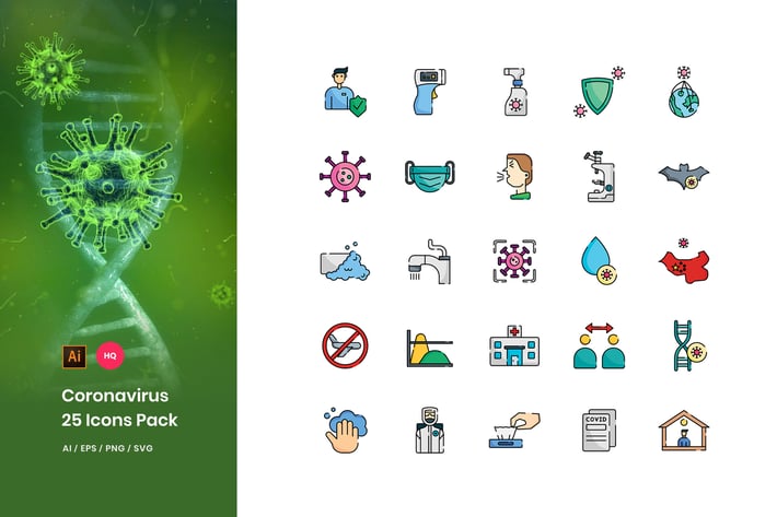 Coronavirus Disease Icons Pack