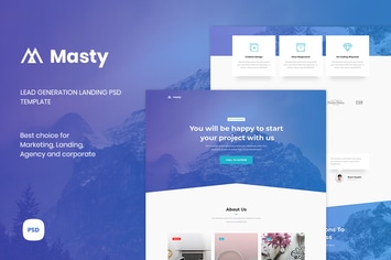 Masty - Lead Generation PSD Landing Page