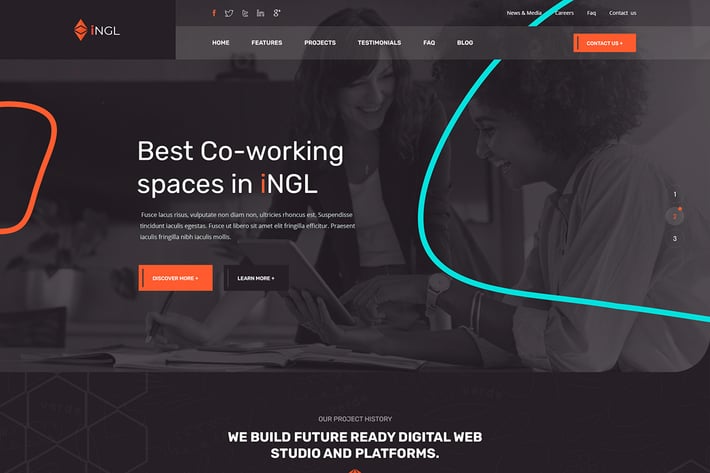 Ingl - Coworking Space PSD Template