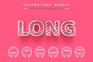 Outline pink - editable text effect,  font style