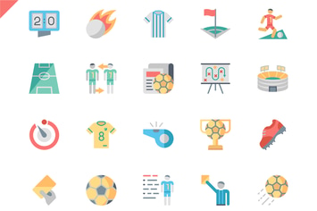 Simple Set Soccer Flat Icons