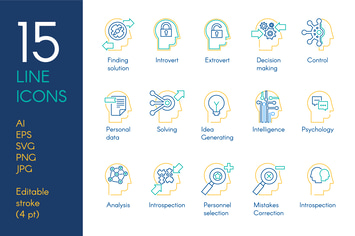 Mental Activity Icons Set