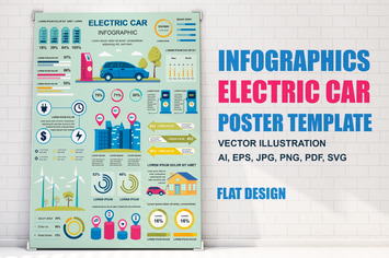 Electric Car Infographics Poster Template
