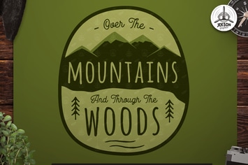 Vintage Hiking Logo Patch / Retro Mountains Badge