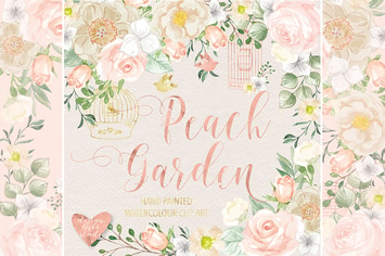 Peach garden vector