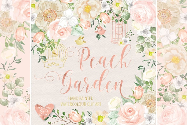 Peach garden vector