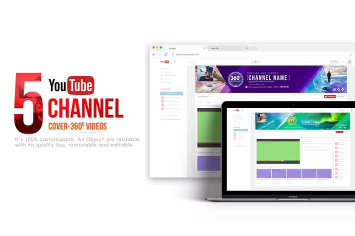 360 Video Channel - Youtube Banner Template