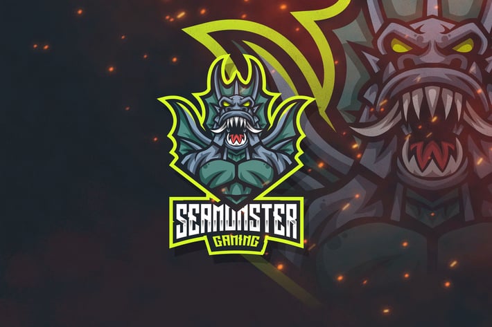 Sea Monster Esport Logo Template