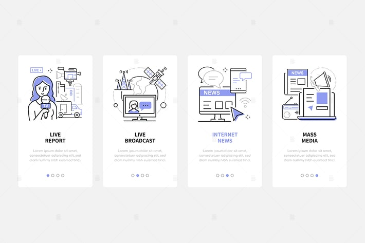 Mass Media - Line Design Style Web Banners 