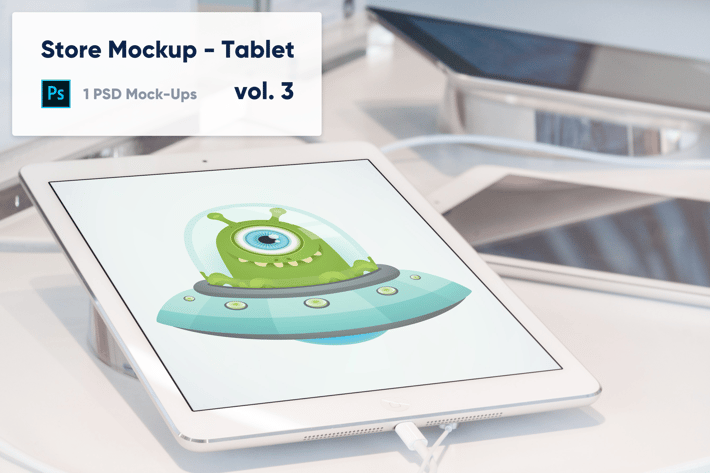 Tablet Mockup in the Store - Vol. 3