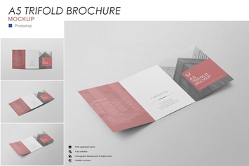 A5 Trifold Mockup