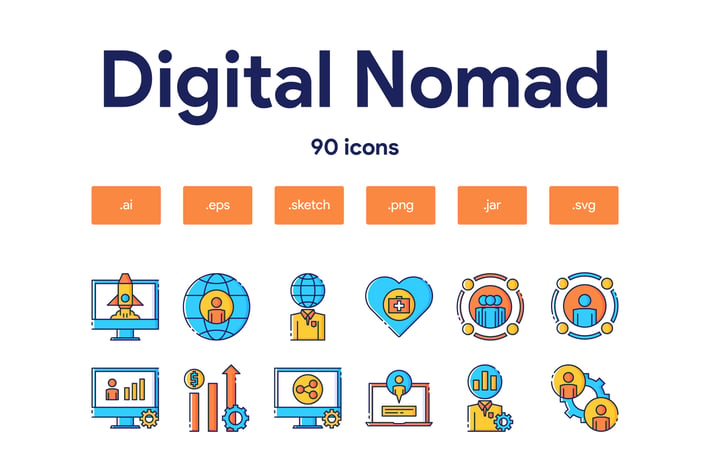 Digital Nomad Icon Set