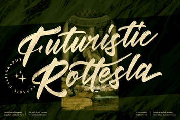 Futuristic Rottesla Brush Font