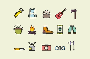 15 Hiking and Walking Icons