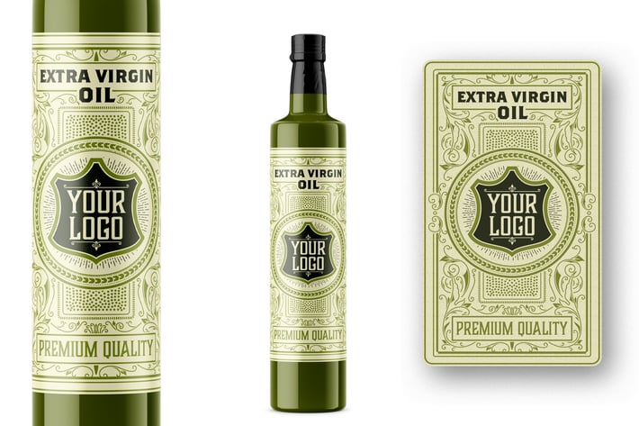 Vintage-Style Oil Label Layout
