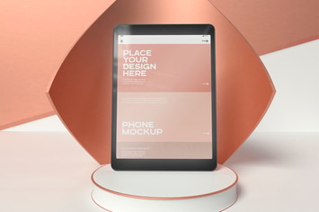 Tablet On Pedestal Mockup