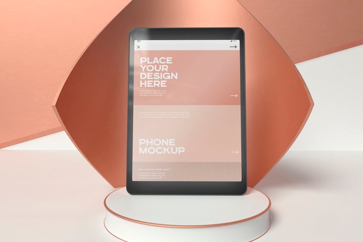 Tablet On Pedestal Mockup