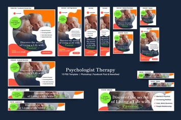 Psychologist Therapy Banners Ad