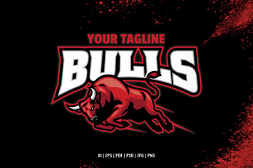 Angry Bull Ramming Sport And Esport Logo