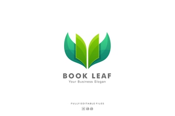 Leaf and Book Colorful Logo