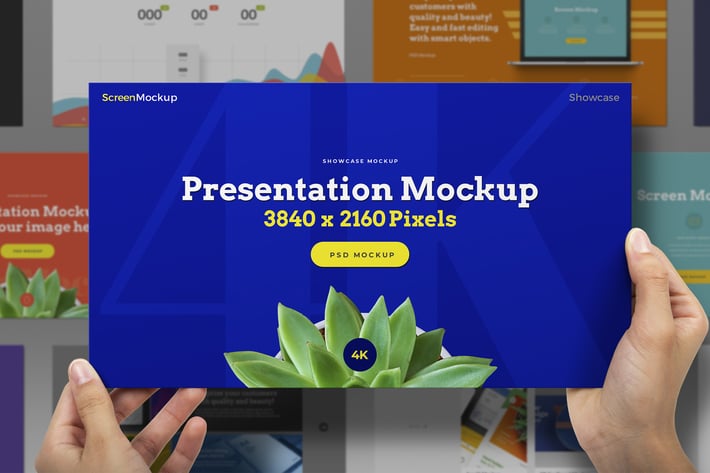 Hands Holding Presentation Mockup Showcase 4K