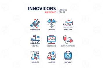 Medicine - line design icons set