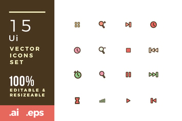 15 User Interface vector icon 