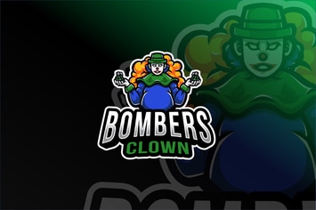 Bombers Clown Esport Logo Template