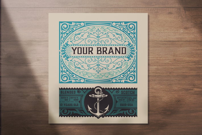 Vintage Liquor Label Packaging Layout 