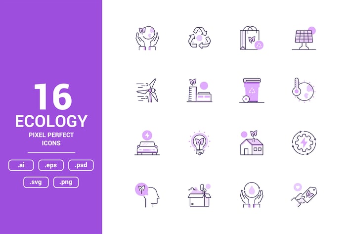 Ecology Color Vector Line Icons