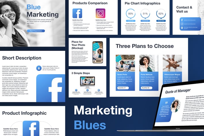 Marketing Blues Keynote Template