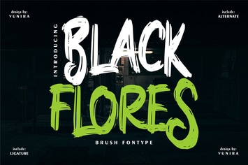 Black Flores | Brush Fontype