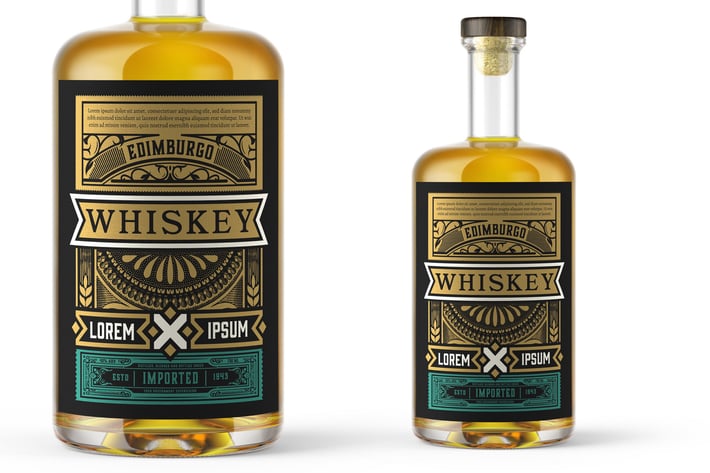 Vintage Whiskey Label Packaging Layout 