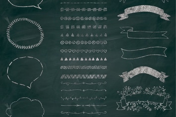 Separate PNG Chalk Drawing Elements