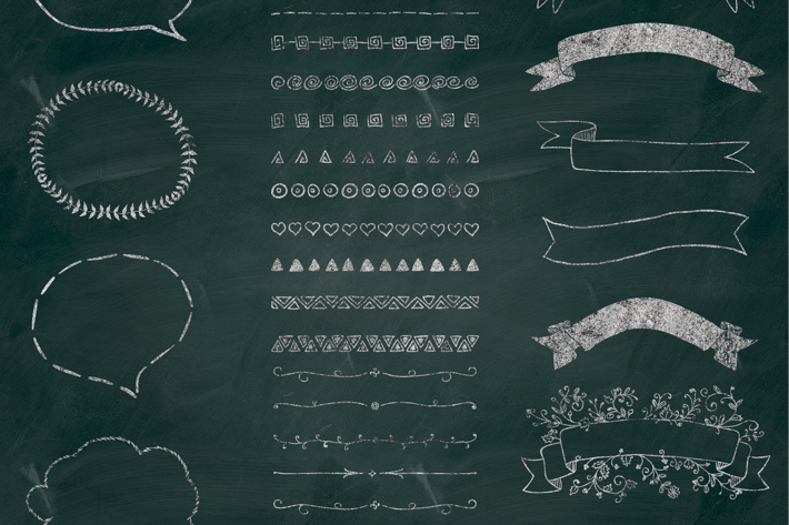 Separate PNG Chalk Drawing Elements