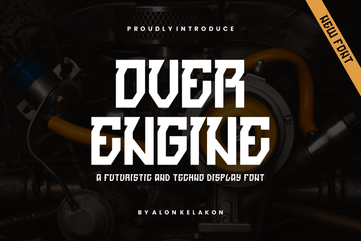 Over Engine Futuristic and Techno Font