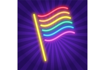 Pride Day Neon Flag