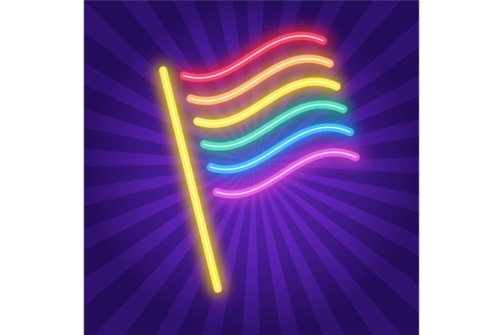 Pride Day Neon Flag